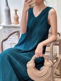  Dahlia Dress - Đầm Suông Cổ Tim dập li LA18 