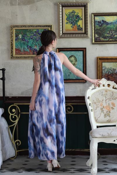  Iris Maxi Dress - Đầm Cổ Yếm Loang Màu Dáng Suông - D936 