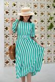  Aurora Dress - Đầm Tay Ngắn Kẻ Sọc Đai Eo D930 