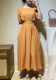  Eloise Dress - Đầm Tay Ngắn Xếp Ly Eo D938 