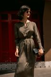  Frances Dress - Đầm lụa tay dài 4 nút D258 