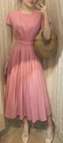  Maddison Dress - Đầm cổ tròn, dây quấn eo liền D022 