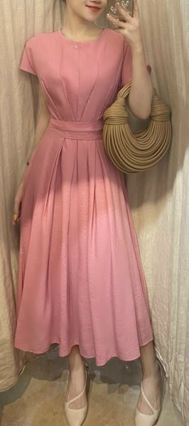  Maddison Dress - Đầm cổ tròn, dây quấn eo liền D022 