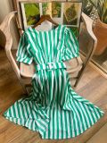  Aurora Dress - Đầm Tay Ngắn Kẻ Sọc Đai Eo D930 