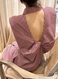  Tiffany Dress - Đầm hoa hồng khoét lưng 