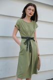  Keira Dress - Đầm xanh cổ tròn dây ruy băng buộc eo D403 D404 D405 