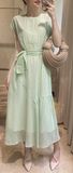  Evergreen Dress - Đầm Kẻ Sọc Đai Lưng PQ69 