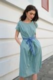 Keira Dress - Đầm xanh cổ tròn dây ruy băng buộc eo D403 D404 D405 