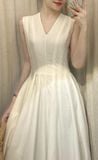  Ela Dress - Đầm Midi Cổ V Xếp Ly V09 