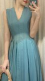  Ela Dress - Đầm Midi Cổ V Xếp Ly V09 