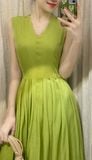  Ela Dress - Đầm Midi Cổ V Xếp Ly V09 