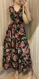  Evelyn Floral Ruffled Dress - Đầm voan sát nách , 3 tầng chun eo  D565 