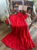  Đầm suông tay ngắn , 3 tầng - D744 
