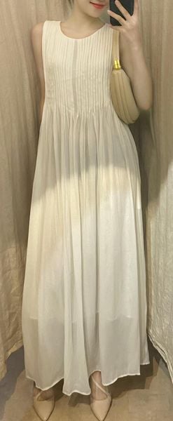  Calista Dress - Đầm xô lụa xếp ly ngực D743 