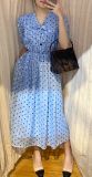  Charlotte Midi Dress D536 D537 Đầm voan chấm bi cổ nơ 