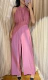  Jumpsuit yếm cột dây - D673 Hồng 