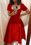  Saylor Dress - Váy tafta cổ V tay ngắn D97 