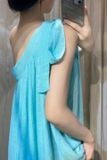  Athena Dress - Đầm Lệch vai xô lụa - D657 