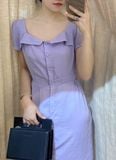  Ellis Dress - Đầm cổ vuông, hàng cúc phía trước L120 