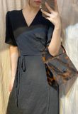  Natalie Dress - Đầm đen vạt chéo tay ngắn D195 