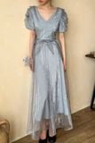  Helena Dress - Đầm Hoa Hồng Tay Phồng Q1013 