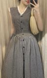  Lizzie Dress - Đầm kẻ sọc Viền trắng L36 