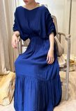  Fez Dress - Đầm xô lụa xếp ly vai D318 
