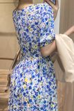  Florence Dress - Đầm hoa hồng cổ vuông D964 
