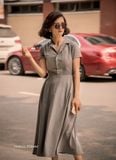  Dorothy Dress - Đầm xám cổ vest D377 