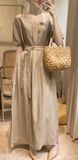  Jocelyn Dress - Đầm Linen Suông Cổ V D974 