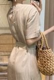  Jocelyn Dress - Đầm Linen Suông Cổ V D974 