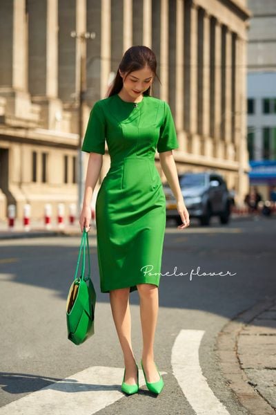  Ariella Dress - Đầm bút chì , đính cúc  D569 