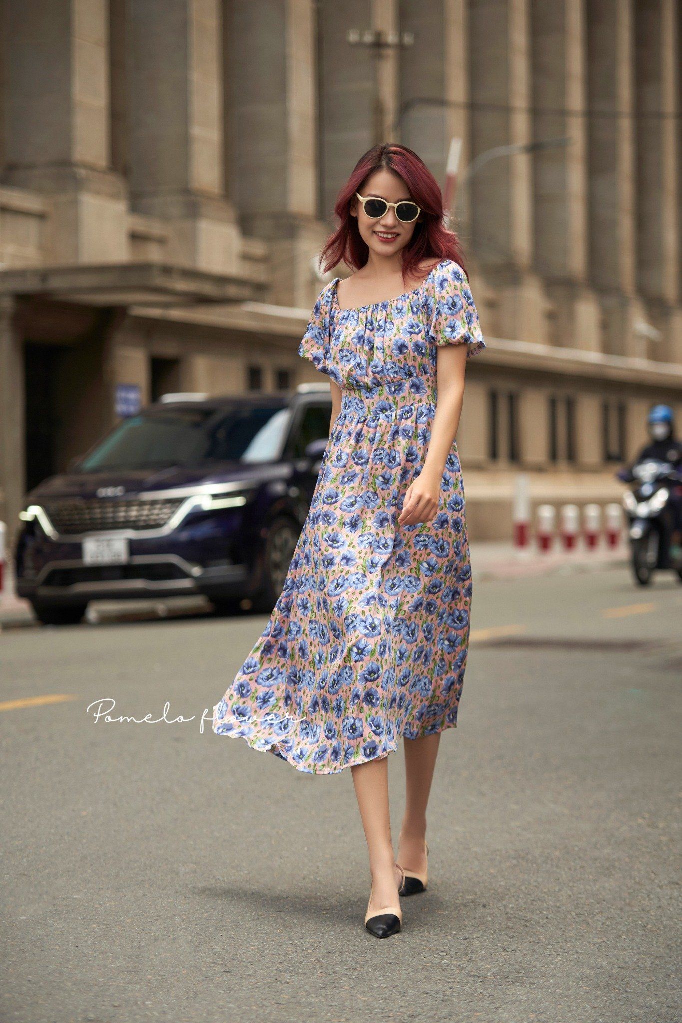  Đầm trễ vai tay ngắn - chun sau lưng - D638 