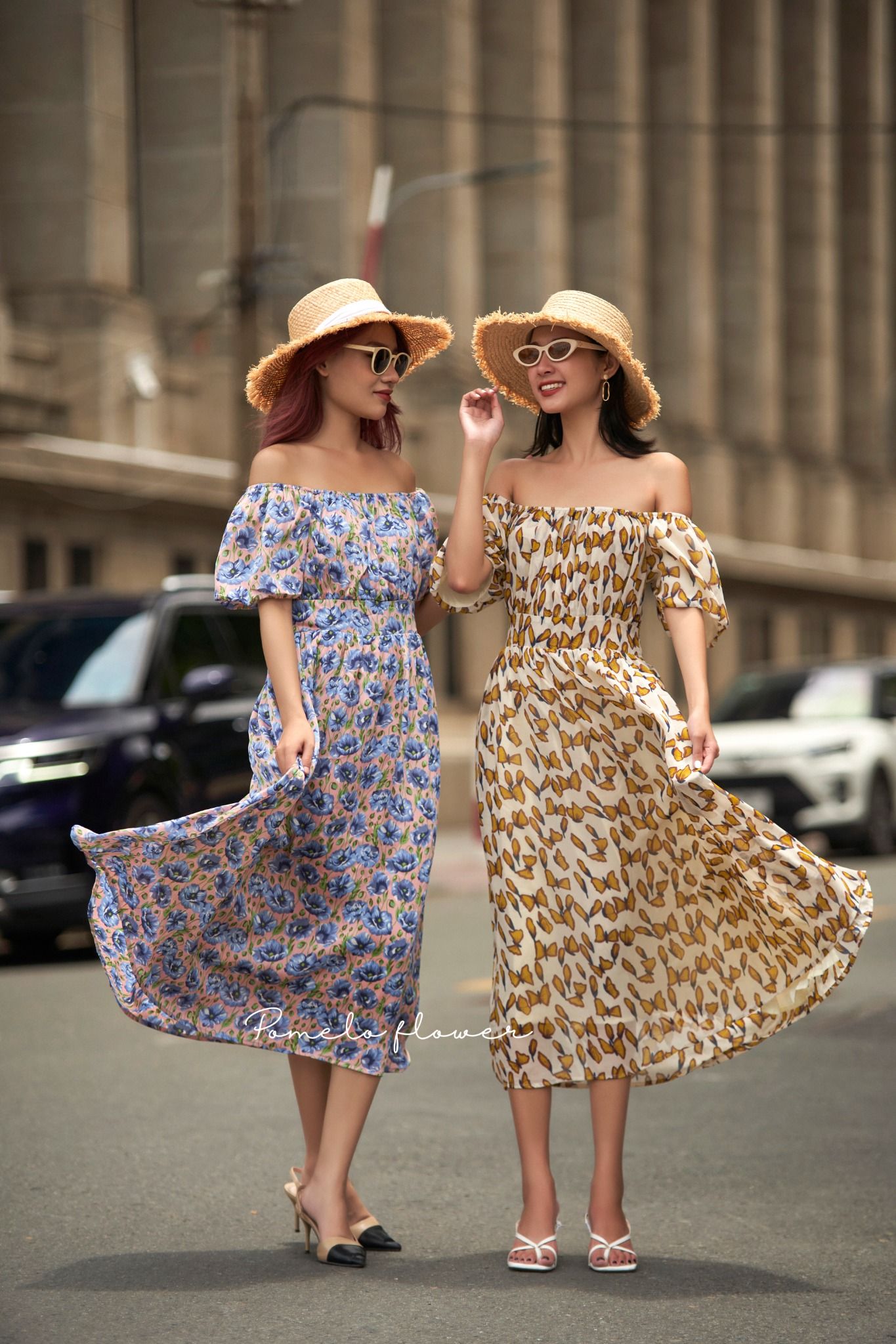  Đầm trễ vai tay ngắn - chun sau lưng - D638 