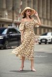  Đầm trễ vai tay ngắn - chun sau lưng - D638 