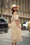  Đầm trễ vai tay ngắn - chun sau lưng - D638 