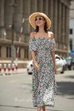  Đầm trễ vai tay ngắn - chun sau lưng - D638 