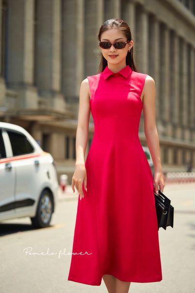  Ashley Dress - Đầm sát nách cổ sơ mi D567 