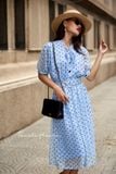  Charlotte Midi Dress D536 D537 Đầm voan chấm bi cổ nơ 