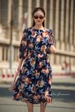  Savannah Dress - Đầm Tay Dài In Hoa D589 D590 
