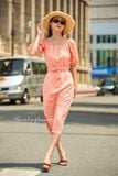  Kiara Dress - Đầm trễ vai hồng cam suông D154 