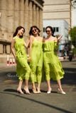  Ana Dress - Đầm xô lụa sát nách xanh lá D46 