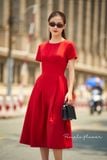 Victoria Dress - Đầm tay ngắn chữ A - POQ79 