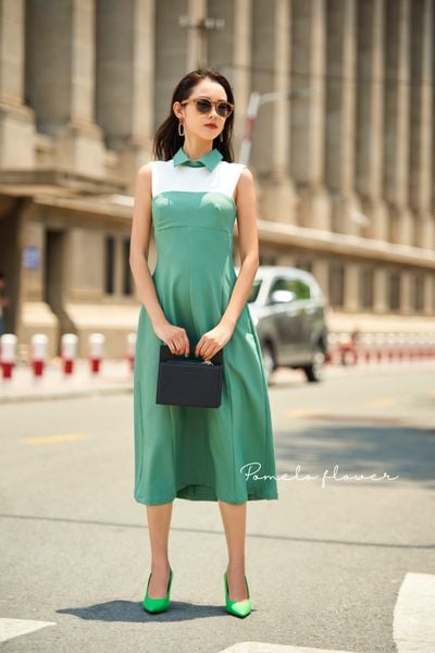  Ashley Dress - Đầm sát nách cổ sơ mi D567 