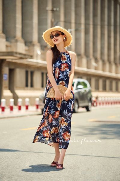  Margaret Dress - Đầm cổ yếm voan hoa LA19 