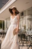  Pearl maxi dress - Đầm trắng 2 dây voan ngọc trai D254 