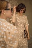  Rylie Dress - Đầm chấm bi tay thắt nơ   D246 