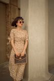  Rylie Dress - Đầm chấm bi tay thắt nơ   D246 
