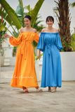  Carly Dress - Đầm suông trễ vai tay lỡ buộc nơ D454 