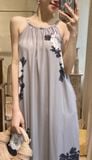  Layla Dress - Đầm cổ yếm xám in hoa - D251 